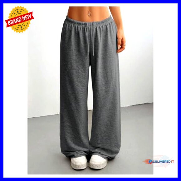 Baggy Sweatpants Drawstring Waist Wide Leg Loose Fit Casual Active Pants - Picture 5 of 5